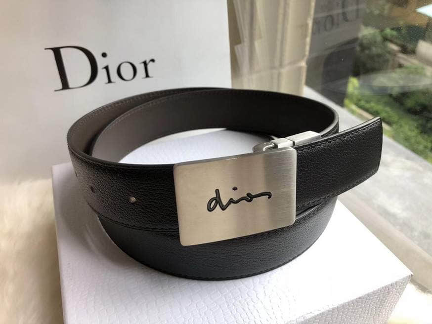 迪奥Dior 专柜款精钢旋转夹扣 2023最新款男款腰带