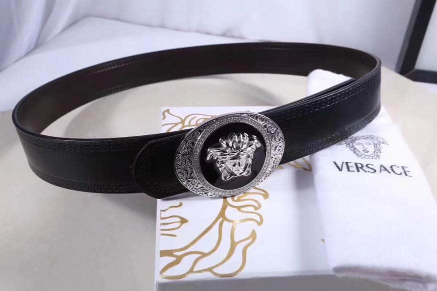 Versace范思哲精钢杜莎美人头镶嵌钻扣2023最新款男士腰带