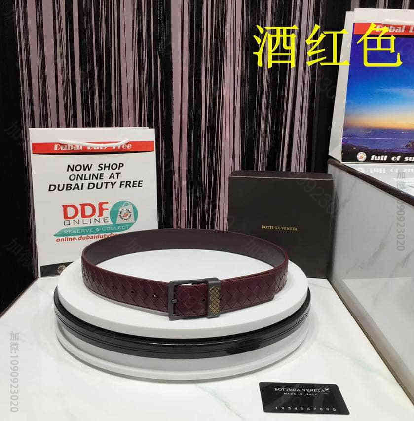 BOTTEGAVENETA复古精品组合内镶针扣男士小牛皮腰带