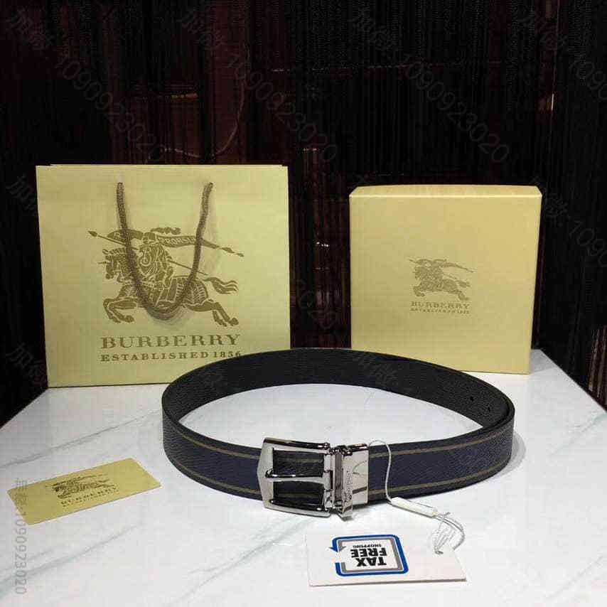 精仿博柏利男士皮带 Burberry巴宝莉 采用光滑皮革材质 双面两用皮革腰带 精仿博柏利男士皮带 