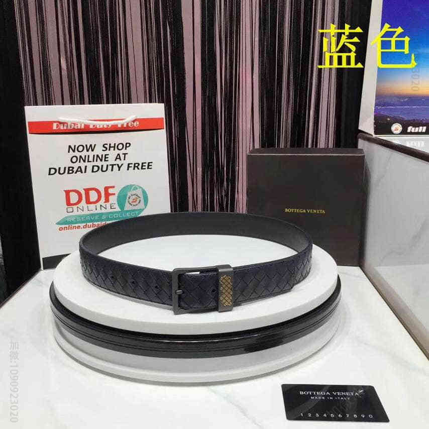 BOTTEGAVENETA复古精品组合内镶针扣男士小牛皮腰带