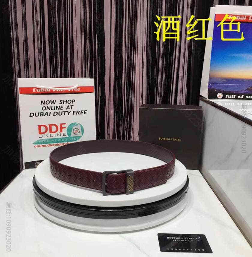 BOTTEGAVENETA复古精品组合内镶针扣男士小牛皮腰带