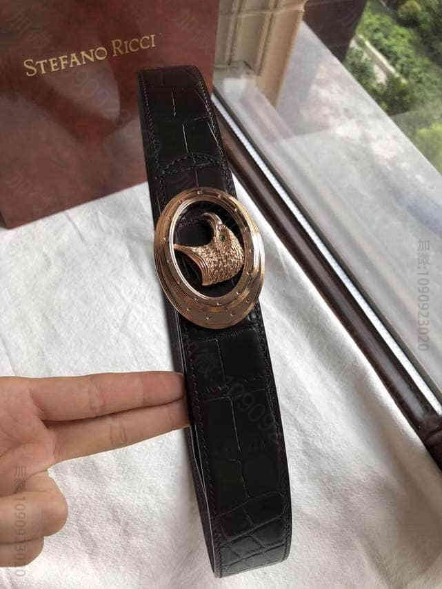 StefanoRicci（史蒂芬)精钢鹰头挂扣2023最新款男士腰带