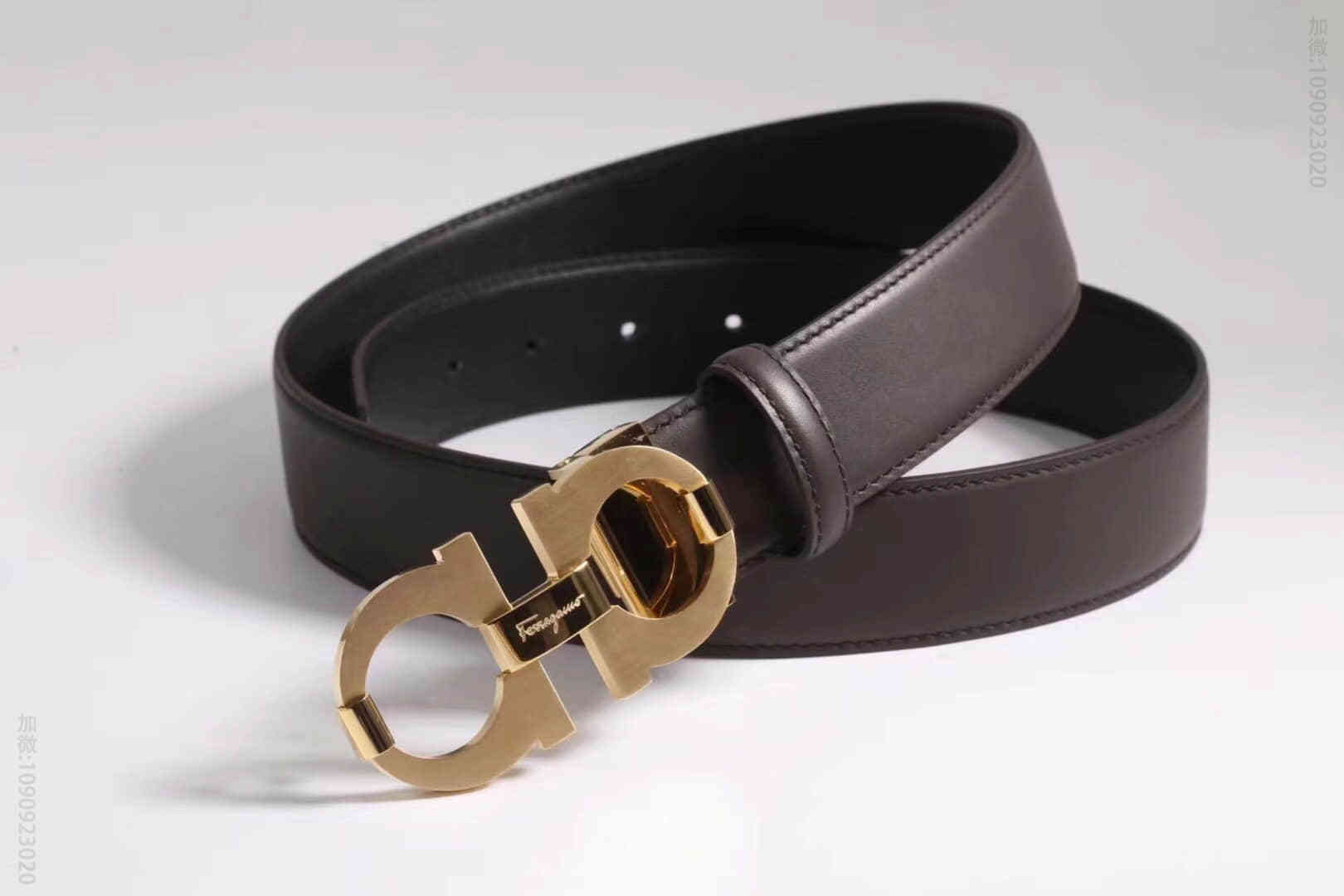 Ferragamo菲拉格慕男士新款双圈扣双面原版腰带