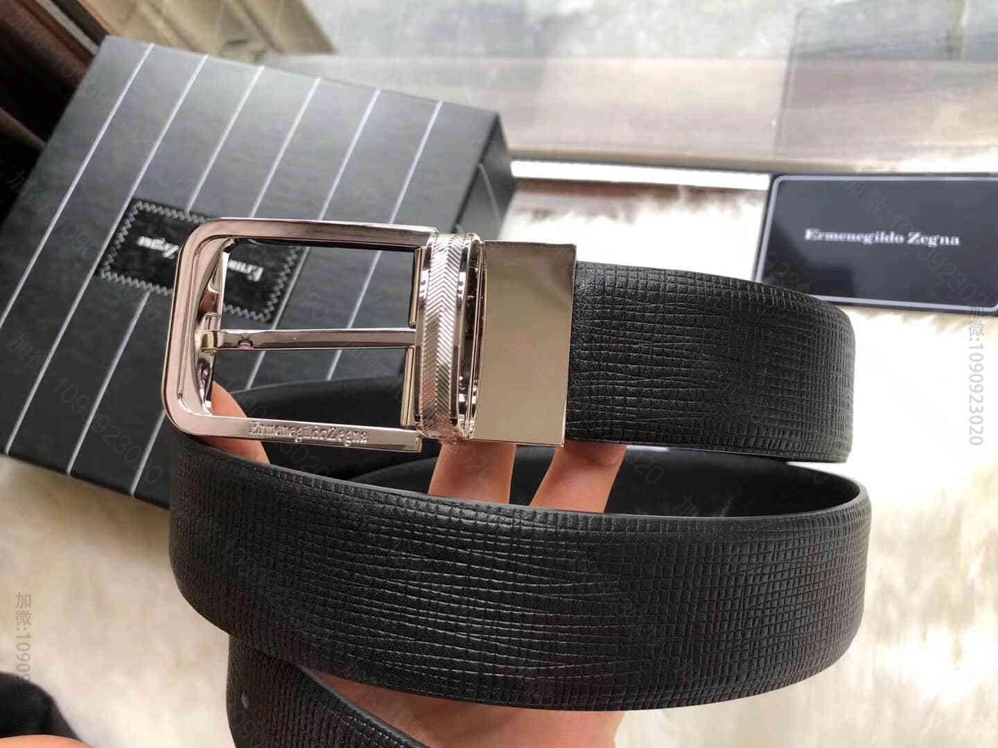 杰尼亚(ErmenegildoZegna)2023专柜款旋转五金腰带