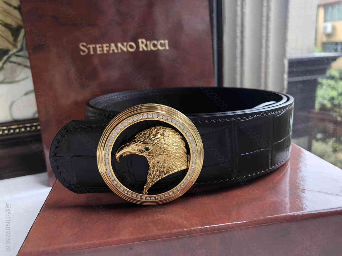 StefanoRicci（史蒂芬劳.尼治)精钢鹰头羽毛挂扣2023最新款男士...