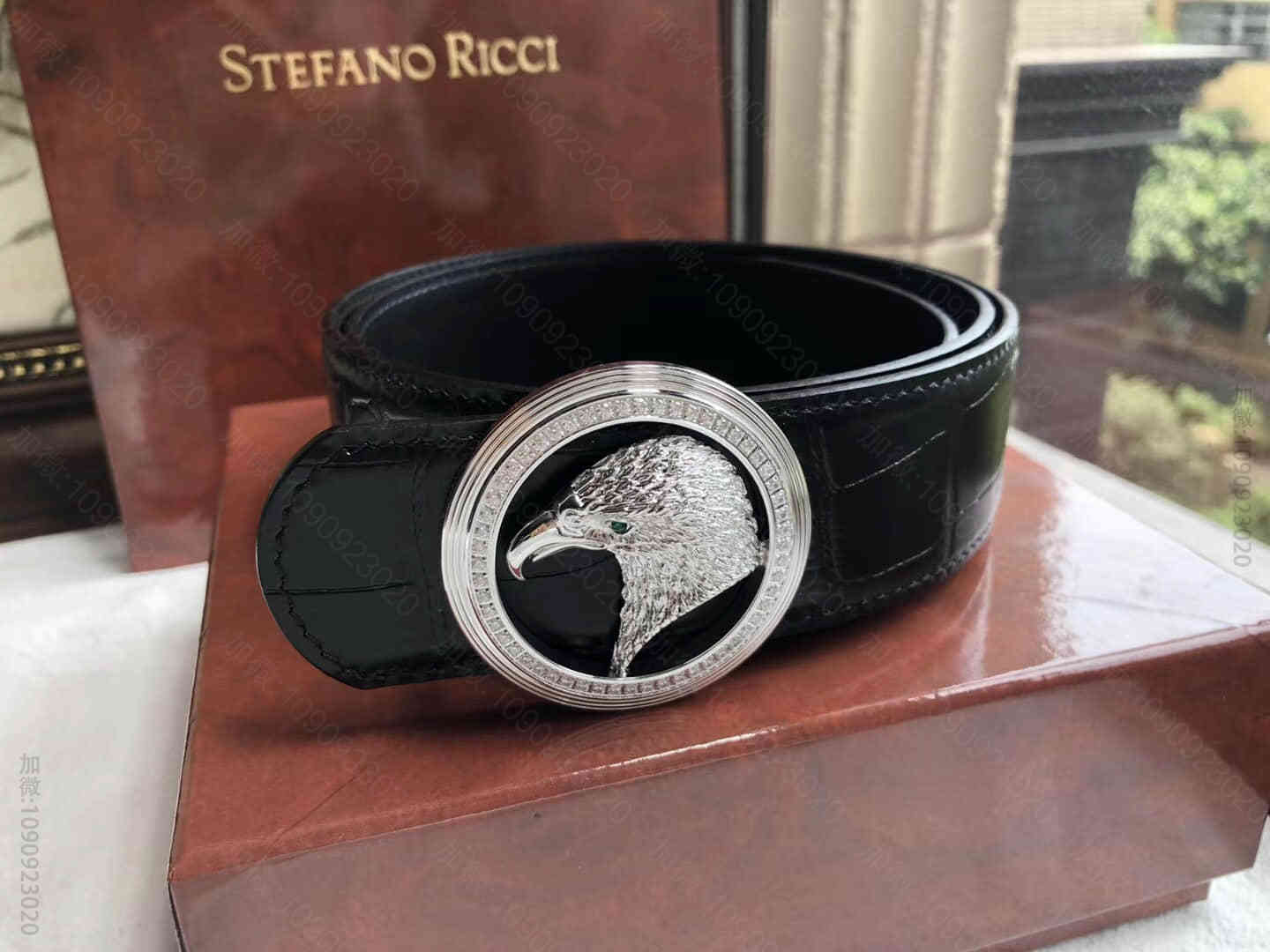 StefanoRicci（史蒂芬劳.尼治)精钢鹰头羽毛挂扣2023最新款男士...