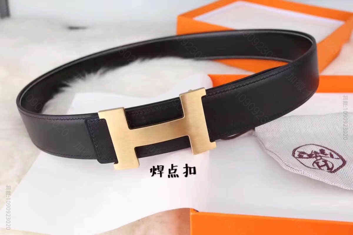 Hermes爱马仕 经典平面腰带四角焊点扣 2023最新款男士腰带