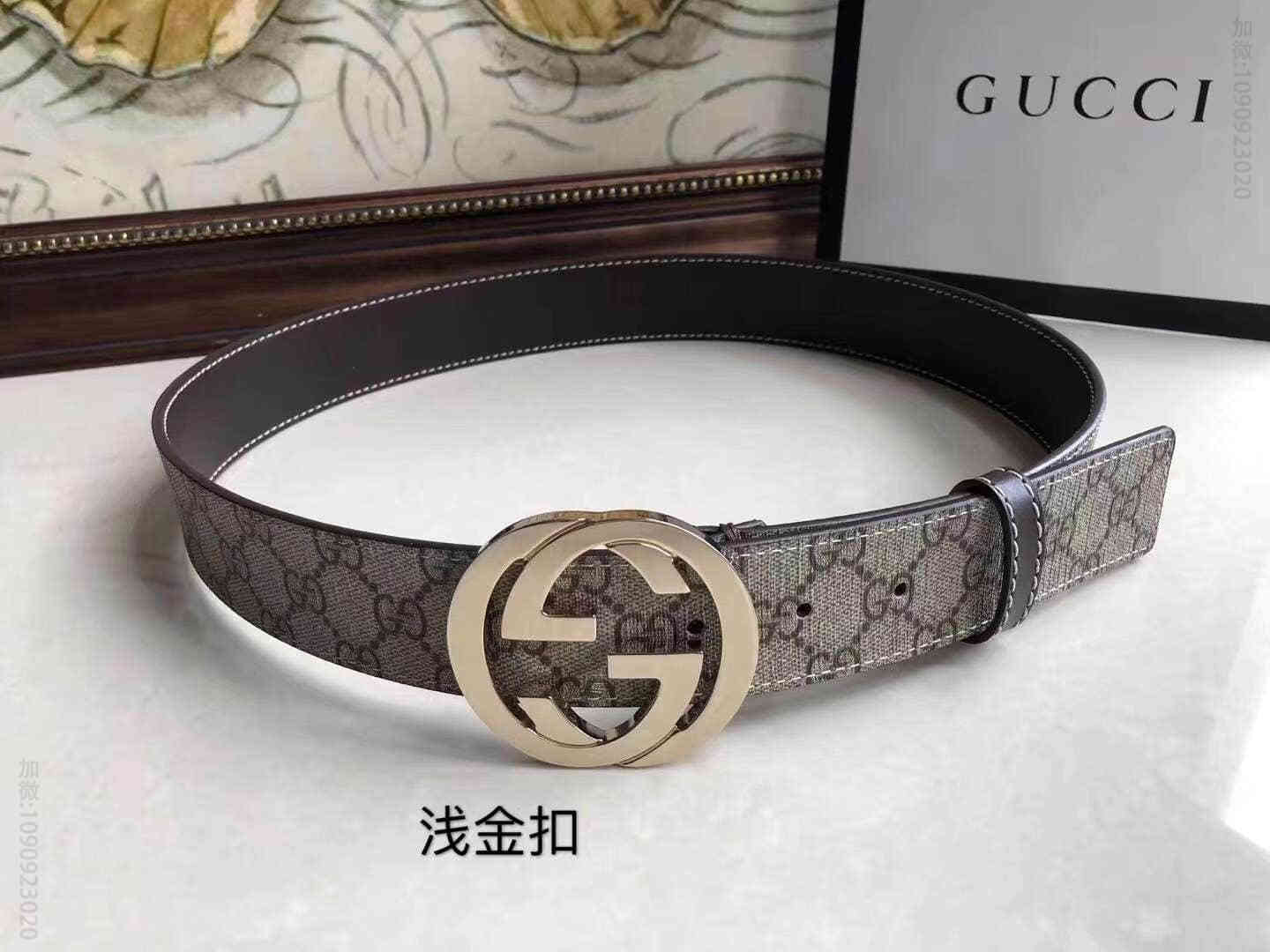 男士PVC配皮双G精品金属扣18春夏新款男士38mm腰带