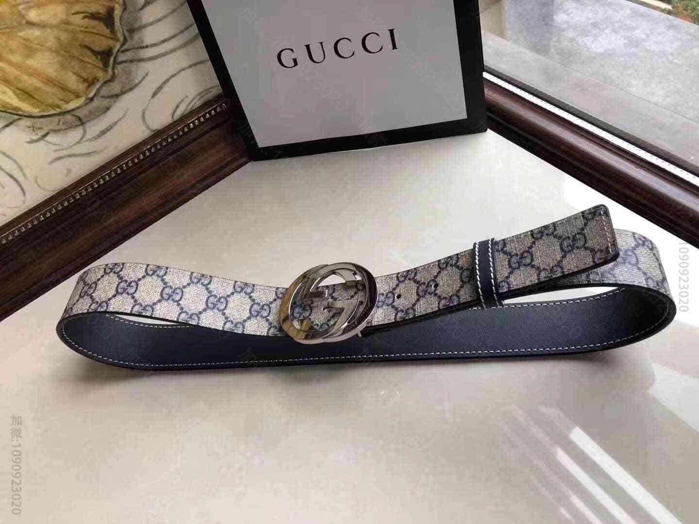 男士PVC配皮双G精品金属扣18春夏新款男士38mm腰带