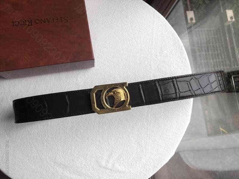 StefanoRicci（史蒂芬劳.尼治)腰带用料进口牛皮精仿鳄鱼皮男士腰带...