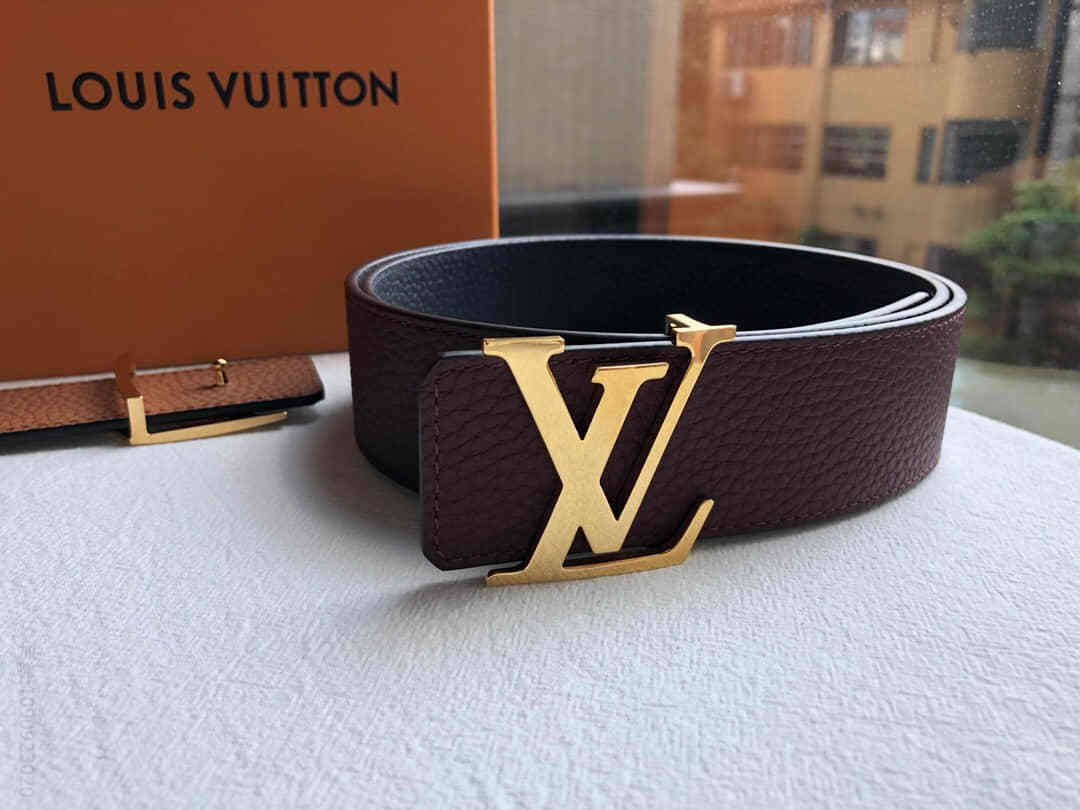 LOUIS VUITTON路易威登专柜挂扣款双面荔枝腰带M9151
