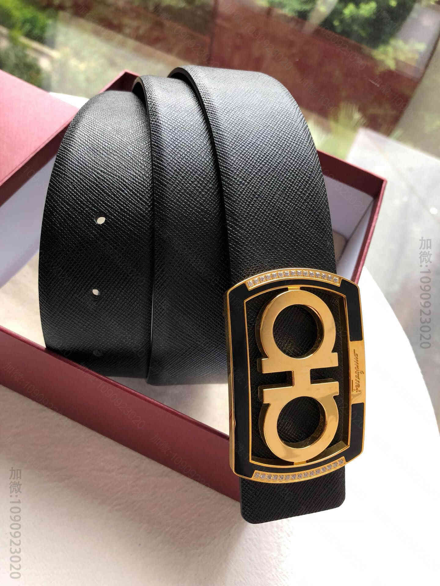SalvatoreFerragamo菲拉格慕精钢菲拉方形滴胶镶嵌钻扣男士腰带...