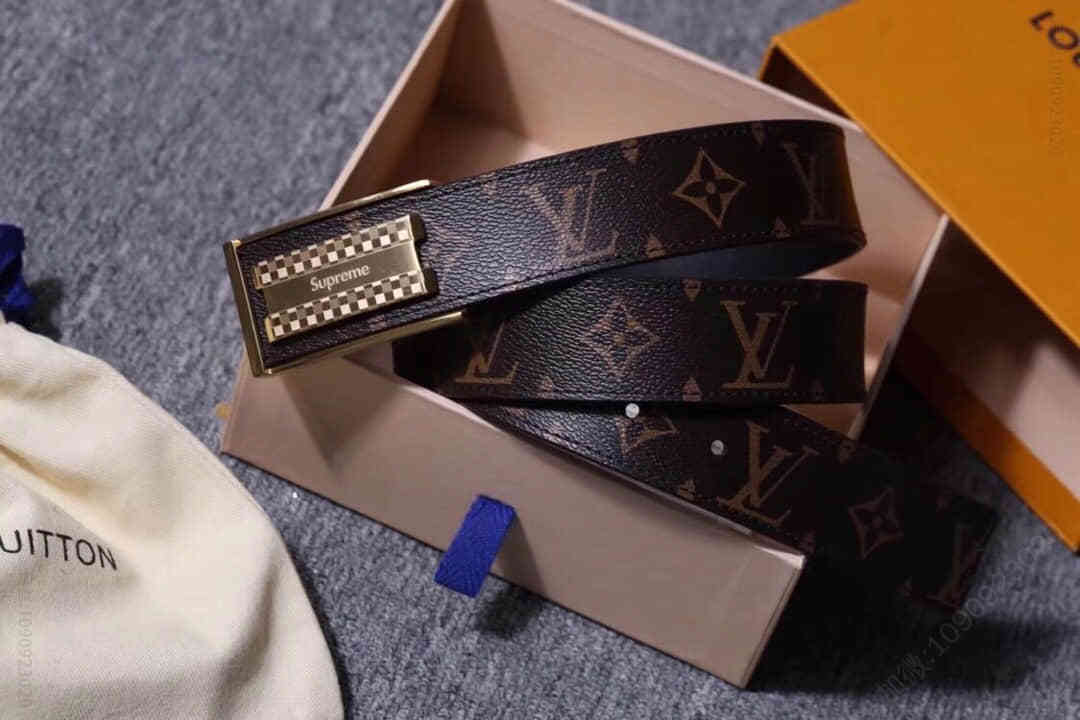 LVxsupreme万众瞩目史上最强联名35MM精钢五金进口皮腰带