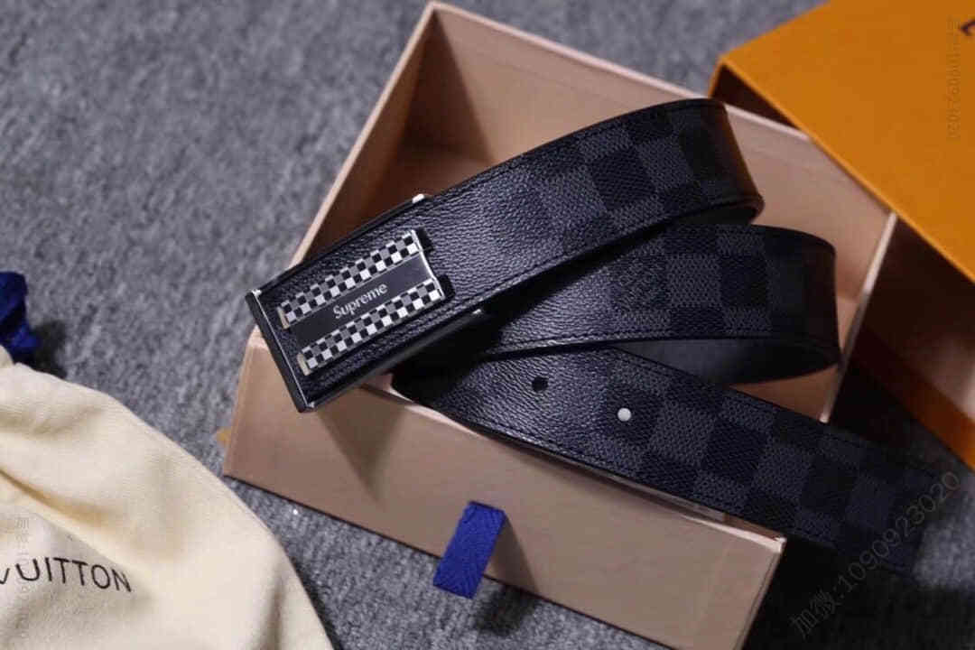 LVxsupreme万众瞩目史上最强联名35MM精钢五金进口皮腰带