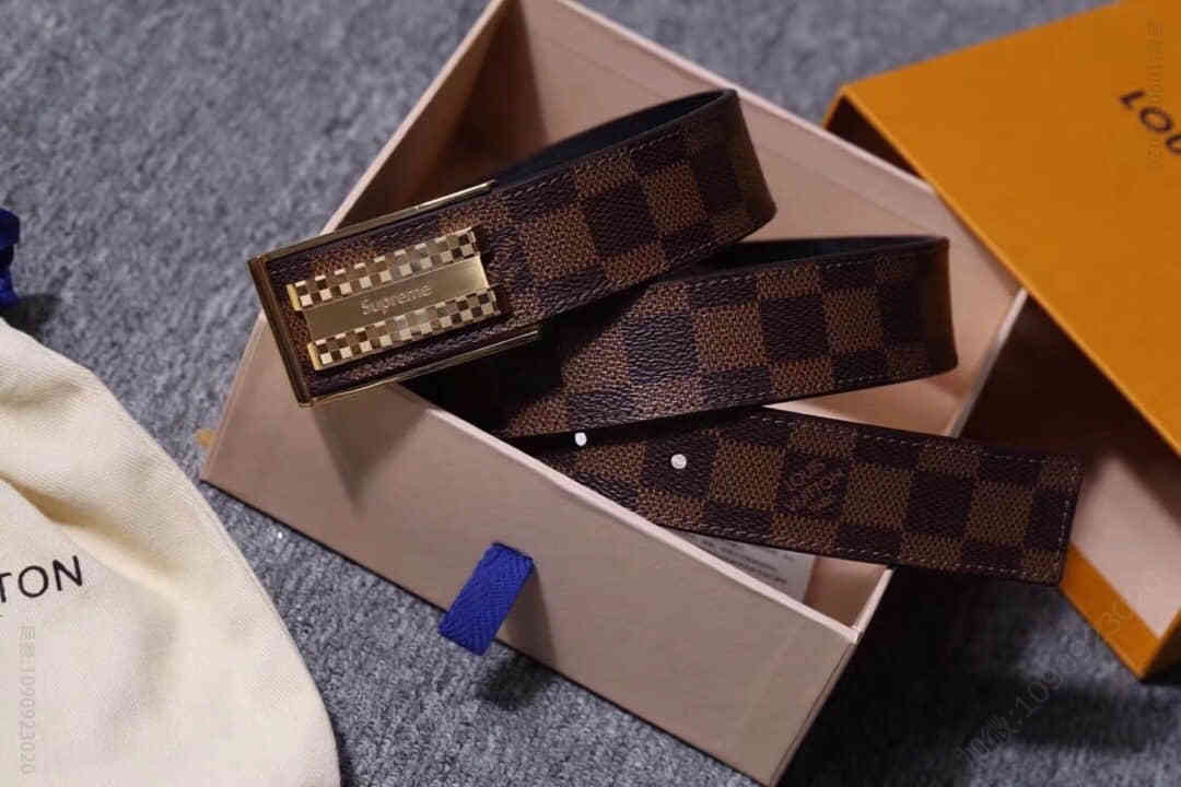 LVxsupreme万众瞩目史上最强联名35MM精钢五金进口皮腰带