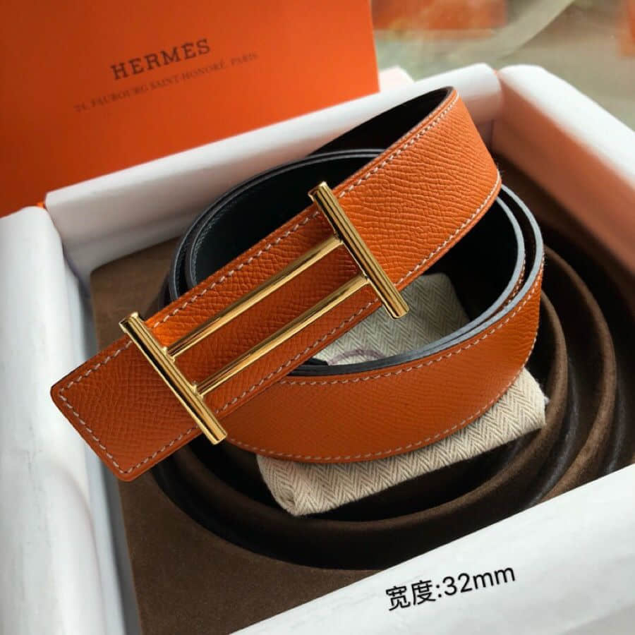 Hermes爱马仕最夯骑士腰带扣手掌纹原版皮3.2CM