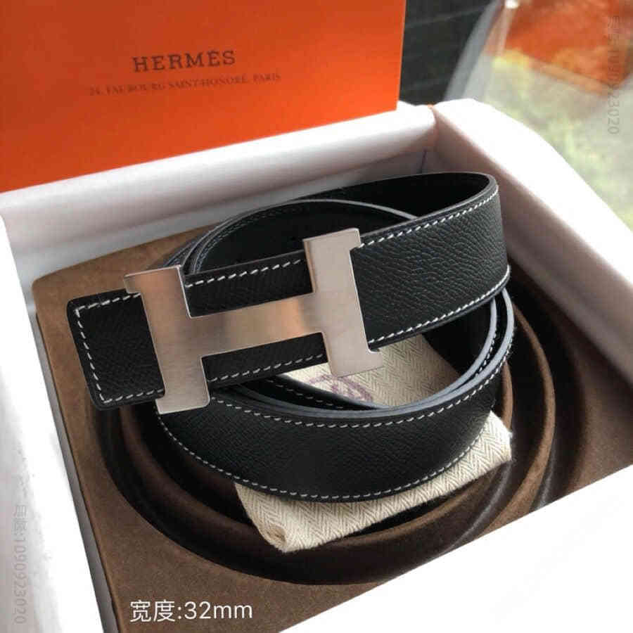 Hermes爱马仕金色银色焊点金属扣腰带32mm