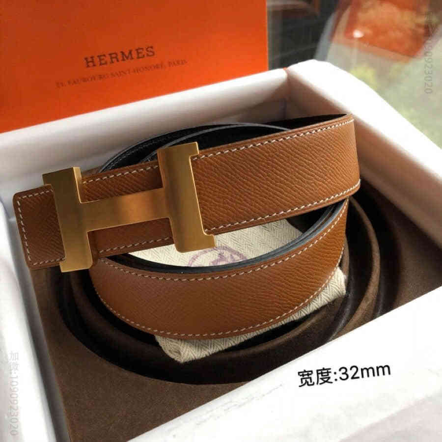 Hermes爱马仕金色银色焊点金属扣腰带32mm