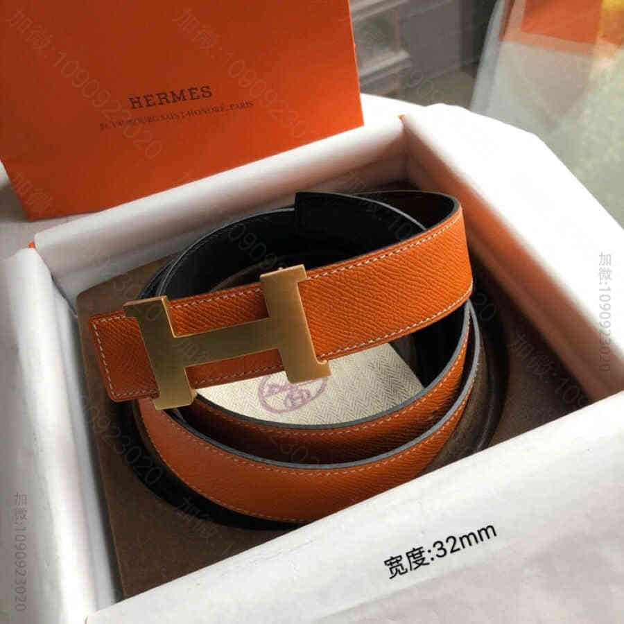 Hermes爱马仕金色银色焊点金属扣腰带32mm