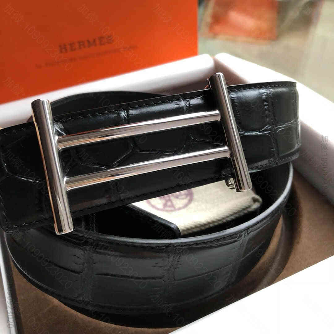 Hermes爱马仕最夯骑士腰带扣搭配进口牛皮精仿鳄鱼皮3.8CM