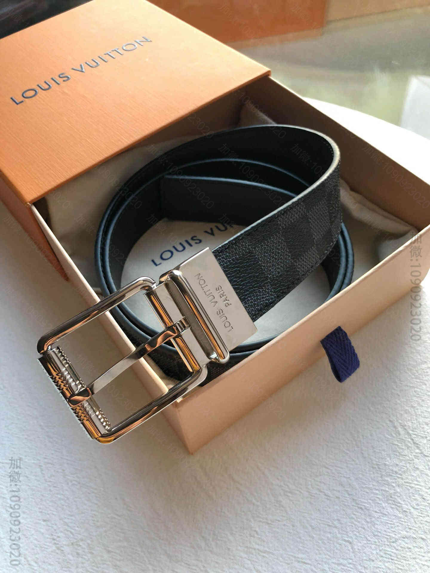 LOUIS VUITTON路易威登 3.5CM经典棋盘格/老花头层牛皮腰带