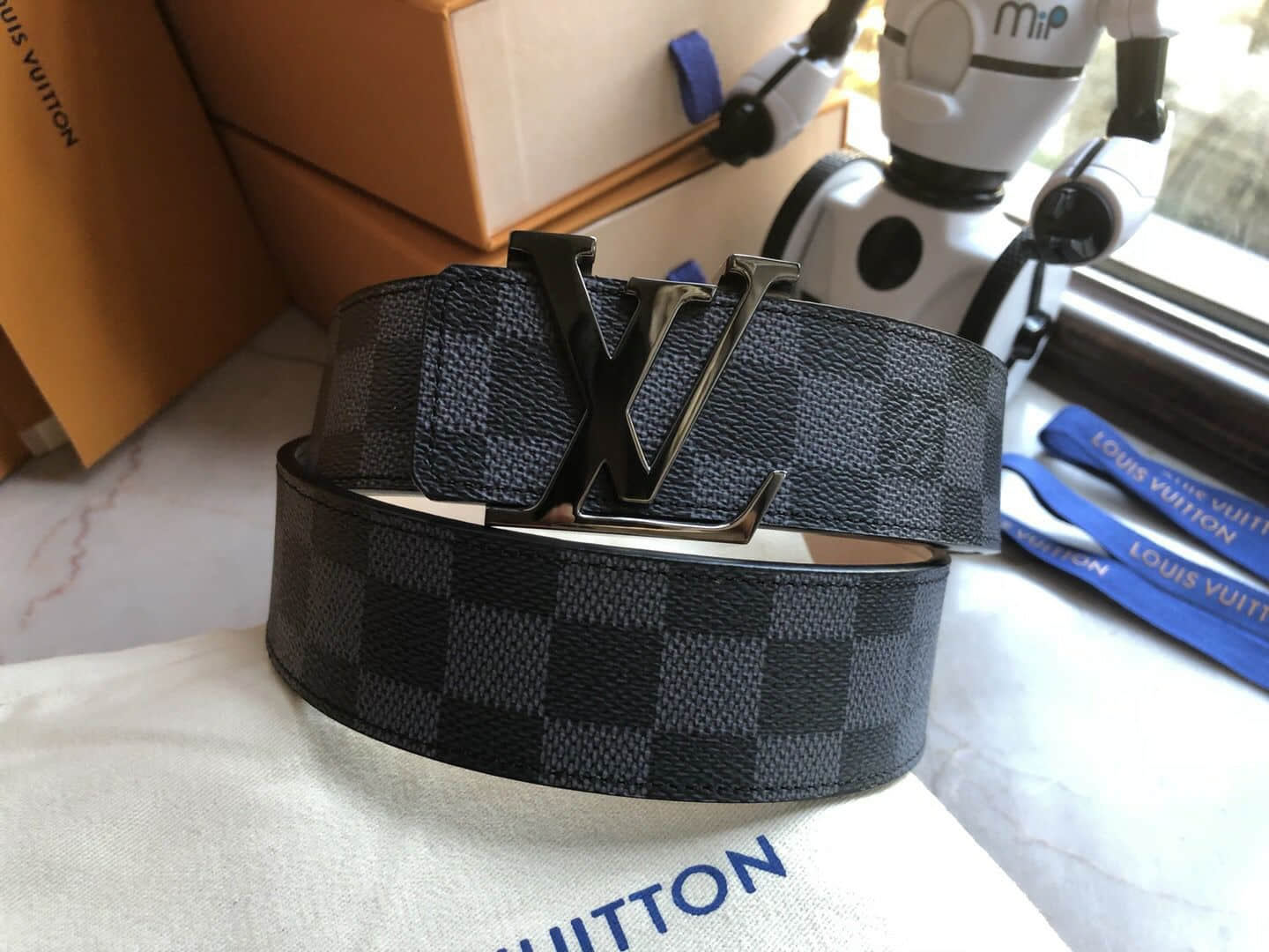 Louis Vuitton路易威登 精钢原版扣经典棋盘格/老花男士3.8CM...