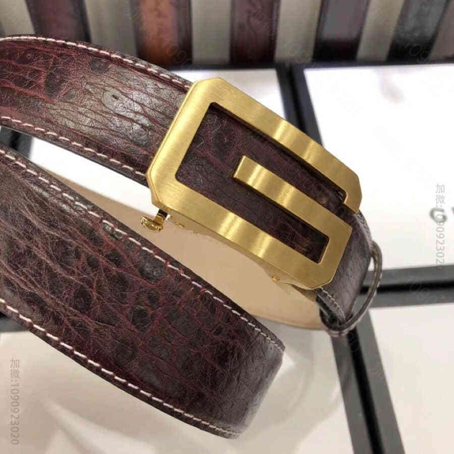 o精致自动扣头层牛皮男士3.5CM腰带