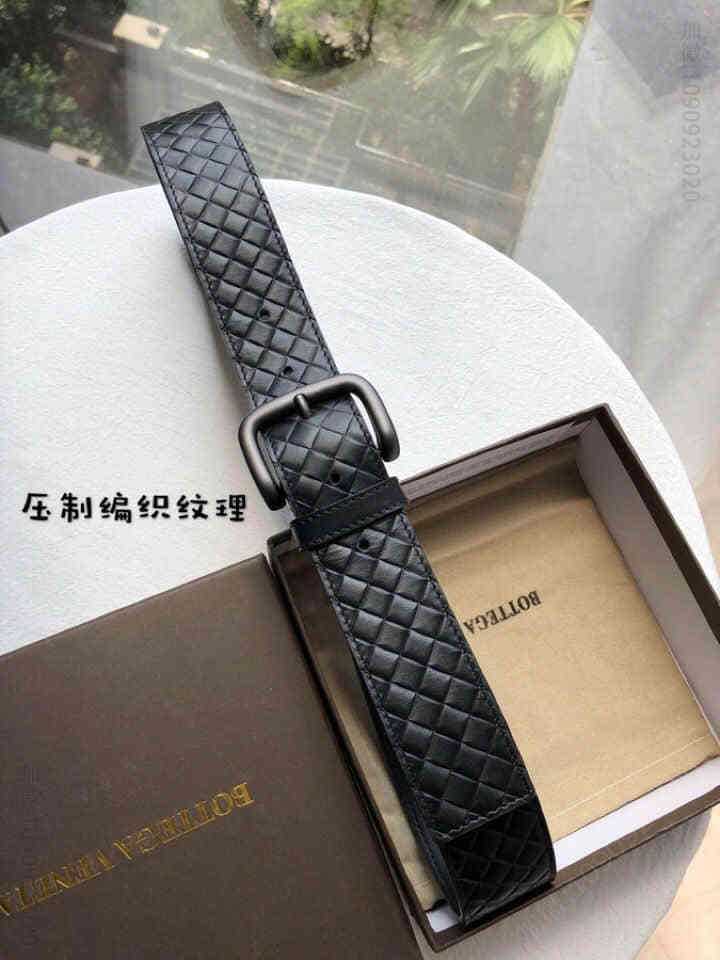 BOTTEGAVENETA葆蝶家编织小牛皮皮带3.8CM