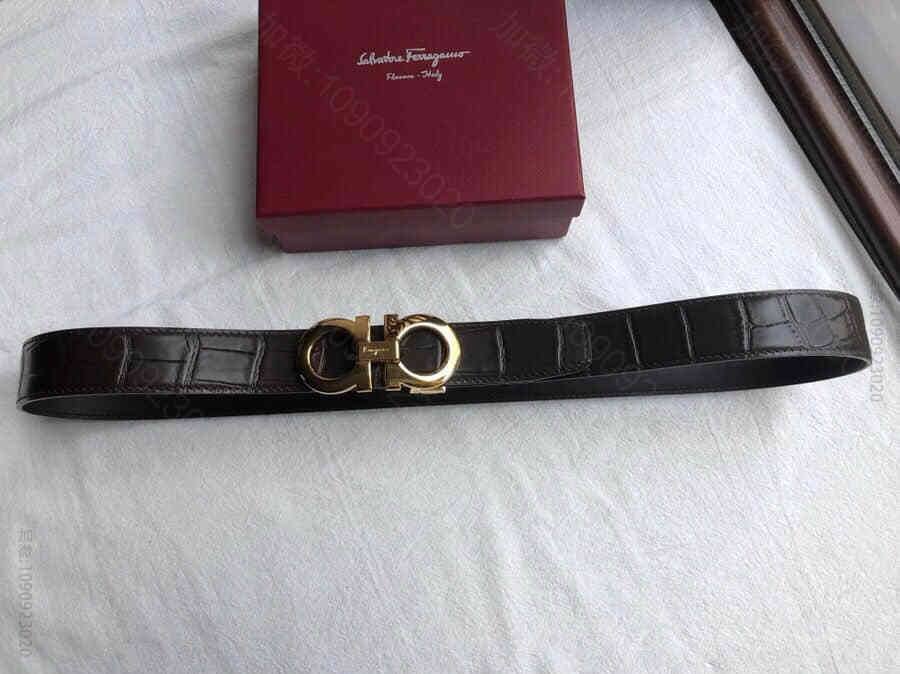 SalvatoreFerragamo菲拉格慕(意大利)进口牛皮精仿鳄鱼皮男士...
