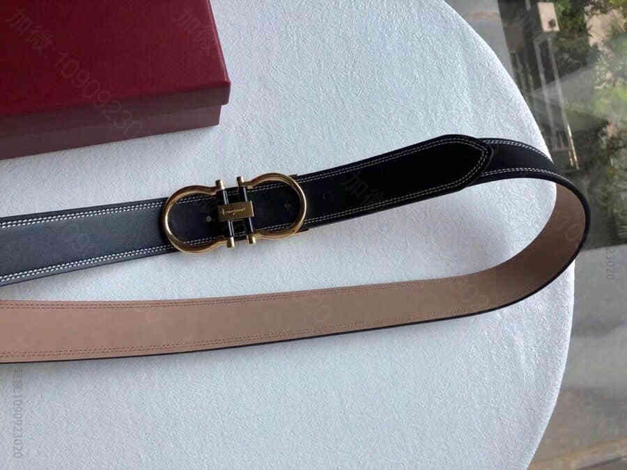 SalvatoreFerragamo菲拉格慕男士3.5CM精致双圈亚克力金属...