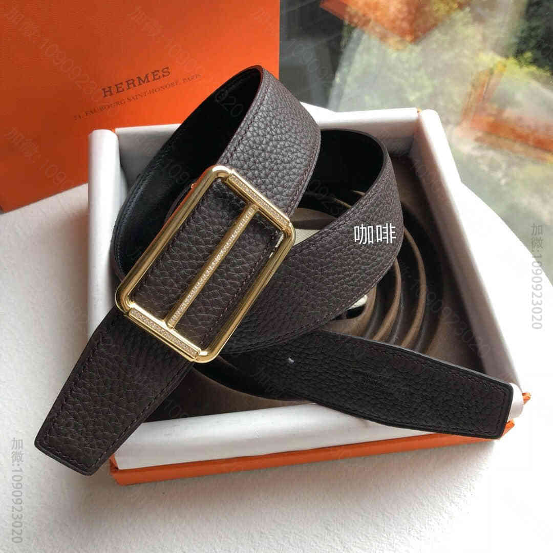 38毫米Hermes爱马仕Constance 系列，精钢金属钻扣腰带