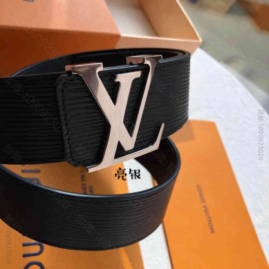 路易威登 原单品质LV Initiales. 40mm黑色水波纹腰带