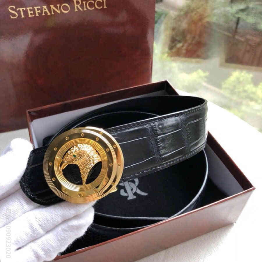 史蒂芬男款腰带 StefanoRicci（史蒂芬劳.尼治)尼罗鳄鱼无拼接腰带