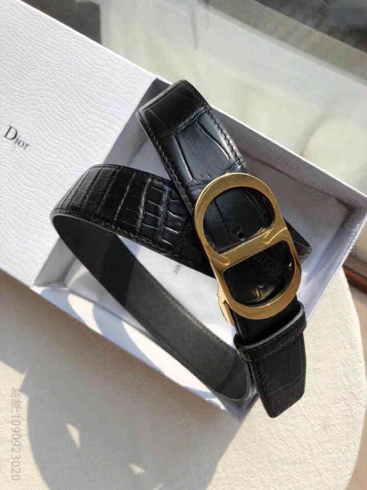 迪奥Dior(法国) 专柜款<精钢>CD夹扣男款腰带宽度3.5CM