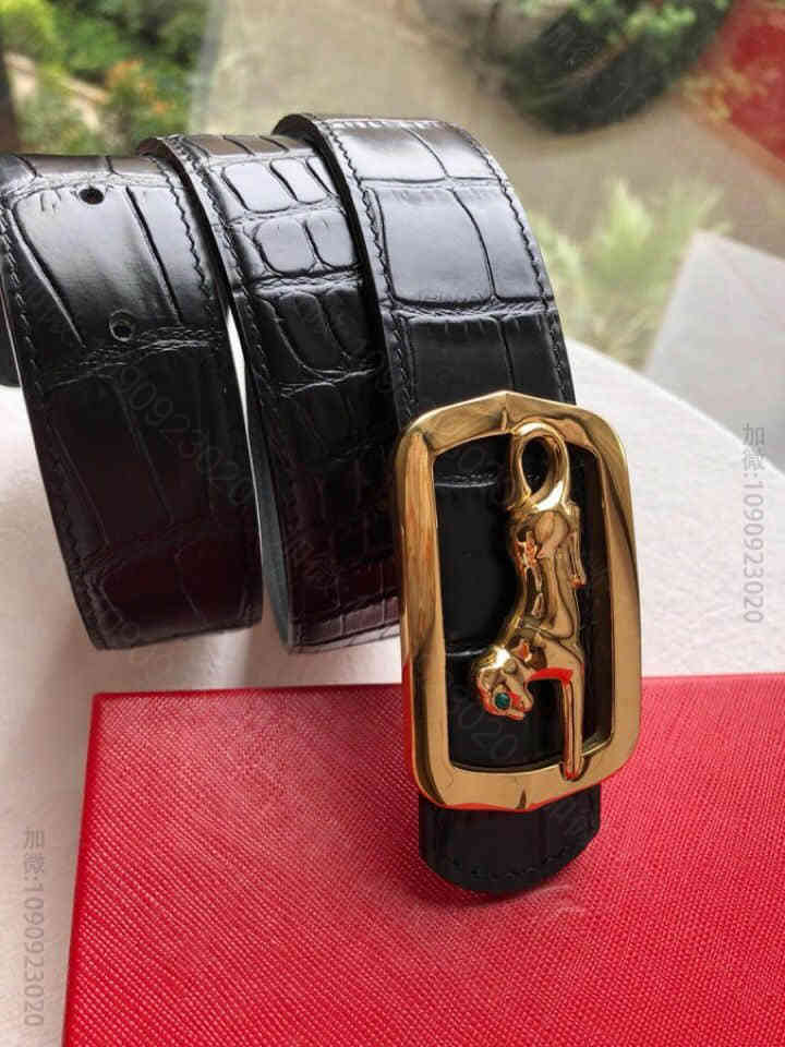 Louis-FranoisCartier精钢豹头金属扣男士3.5CM腰带