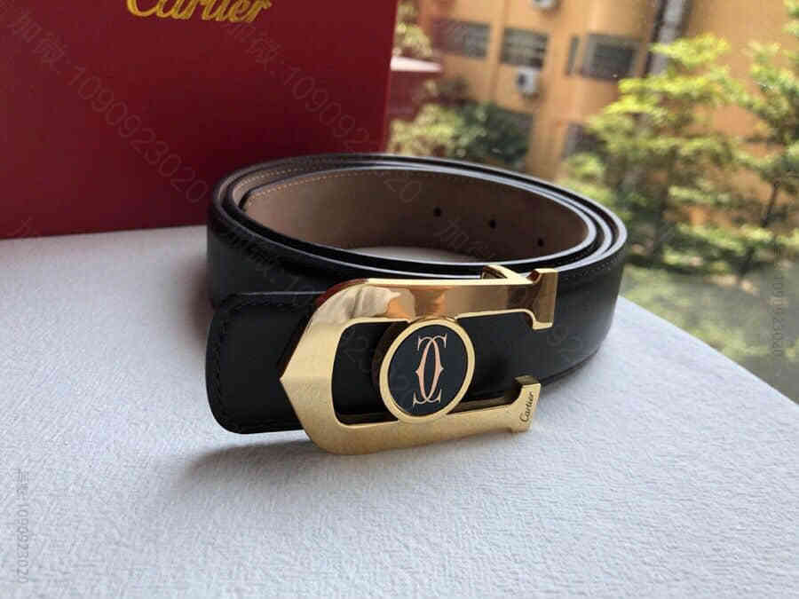 Louis-FranoisCartier精钢滴胶挂扣男士进口牛皮3.5CM腰...