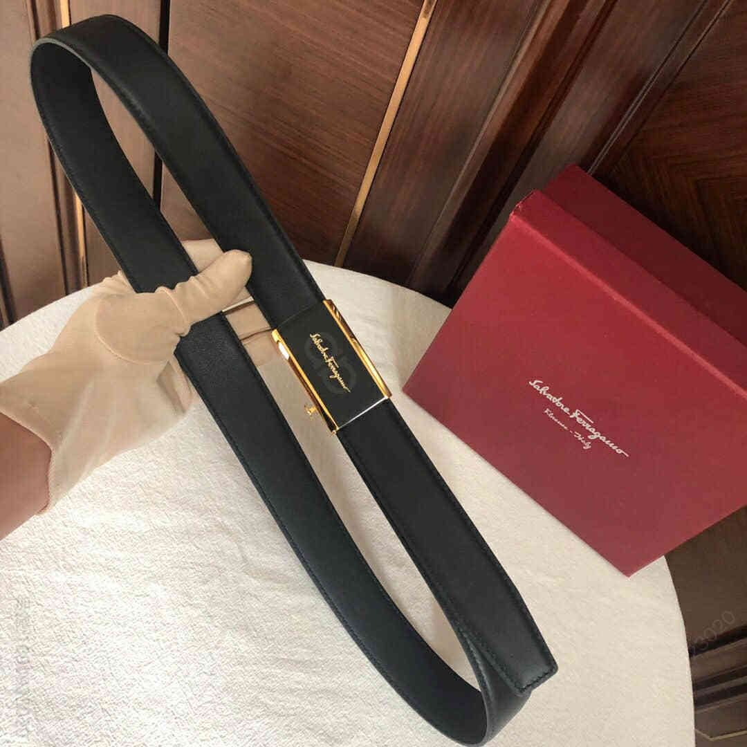 SalvatoreFerragamo菲拉格慕黄铜滴胶树脂工艺自动五金腰带3.0CM