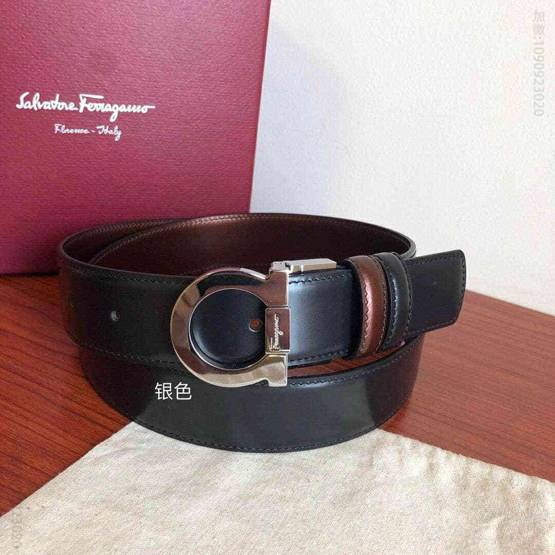SalvatoreFerragamo菲拉格慕男士3.5CM专柜新款旋转金属扣男士腰带