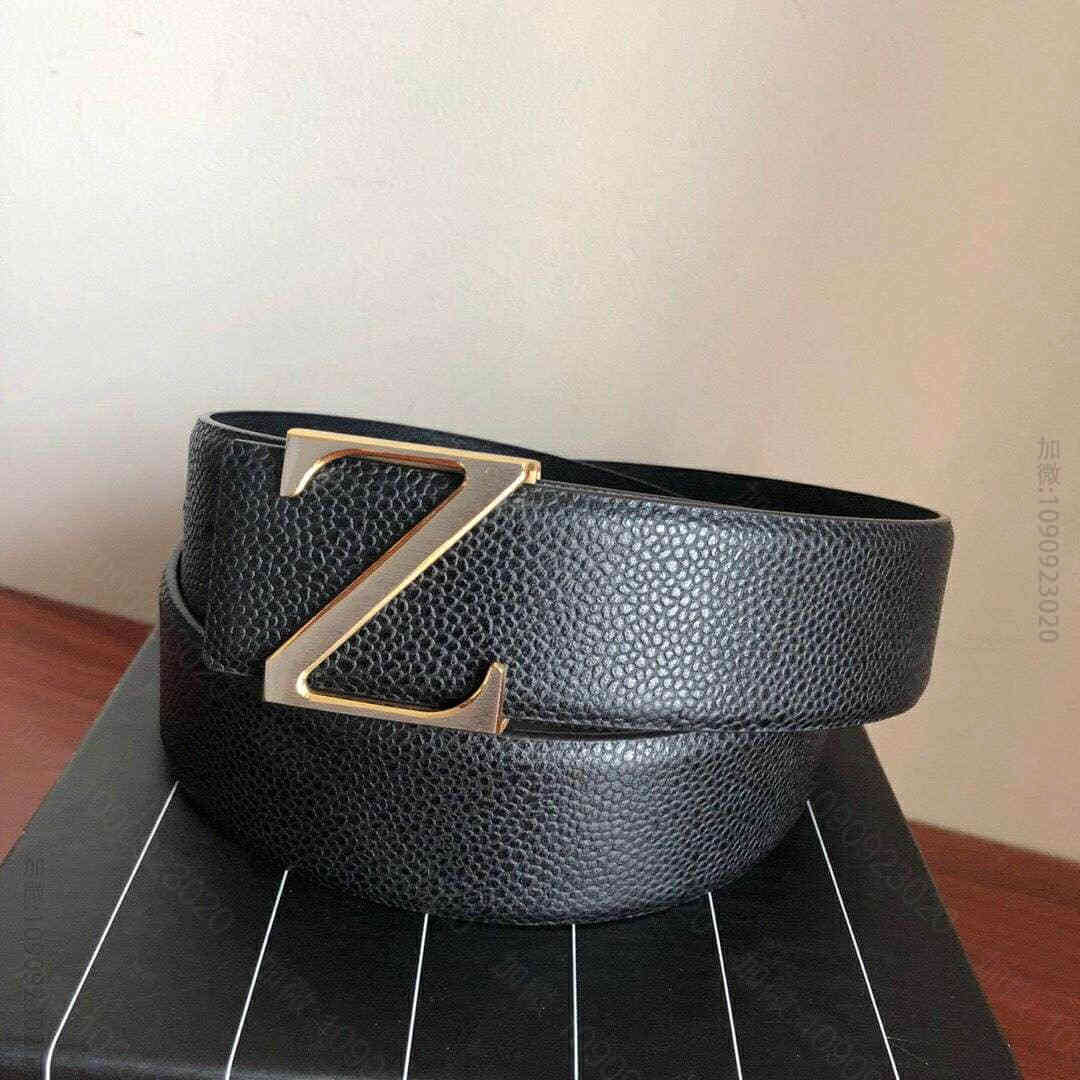 ErmenegildoZegna精致字母Z扣头层牛皮珍珠纹理腰带男士3.8c...