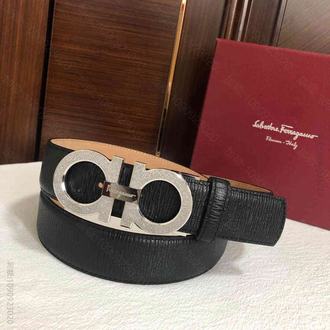 SalvatoreFerragamo菲拉格慕男士3.5cm精钢滚砂金属夹扣，...