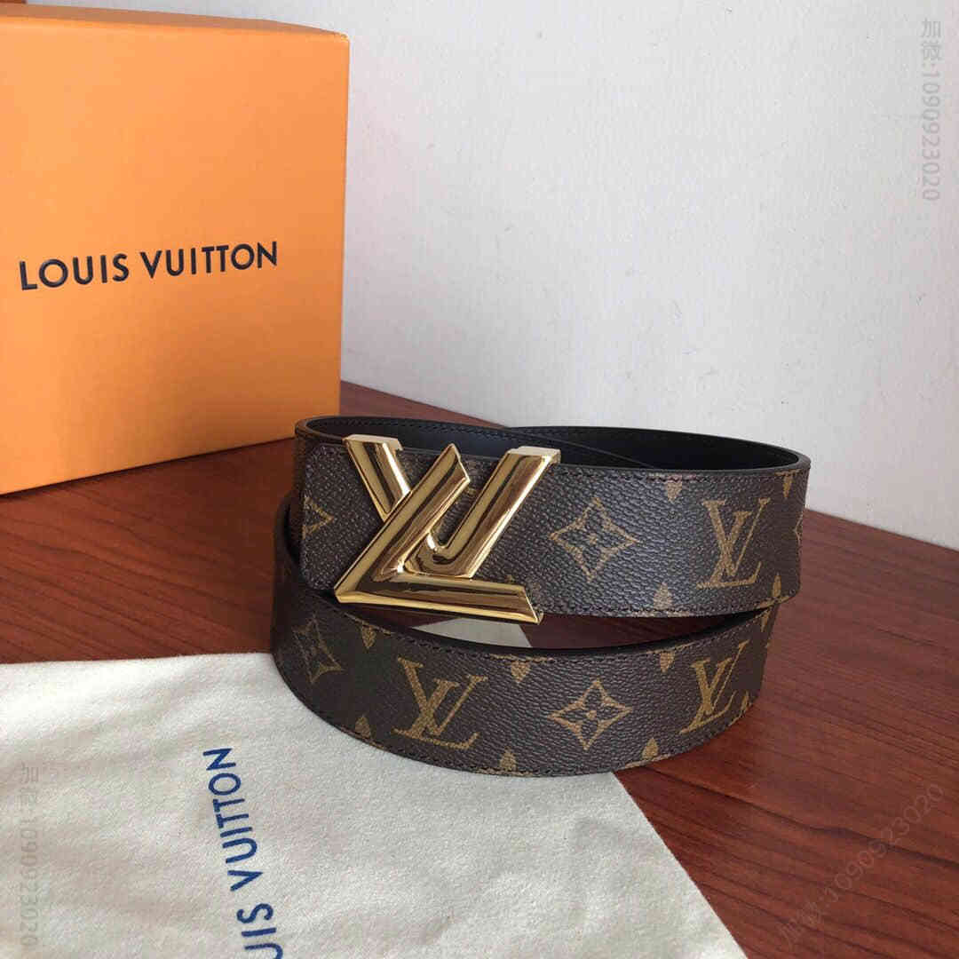 Louis Vuitton路易威登 专柜款金属扣男士3.8cm腰带