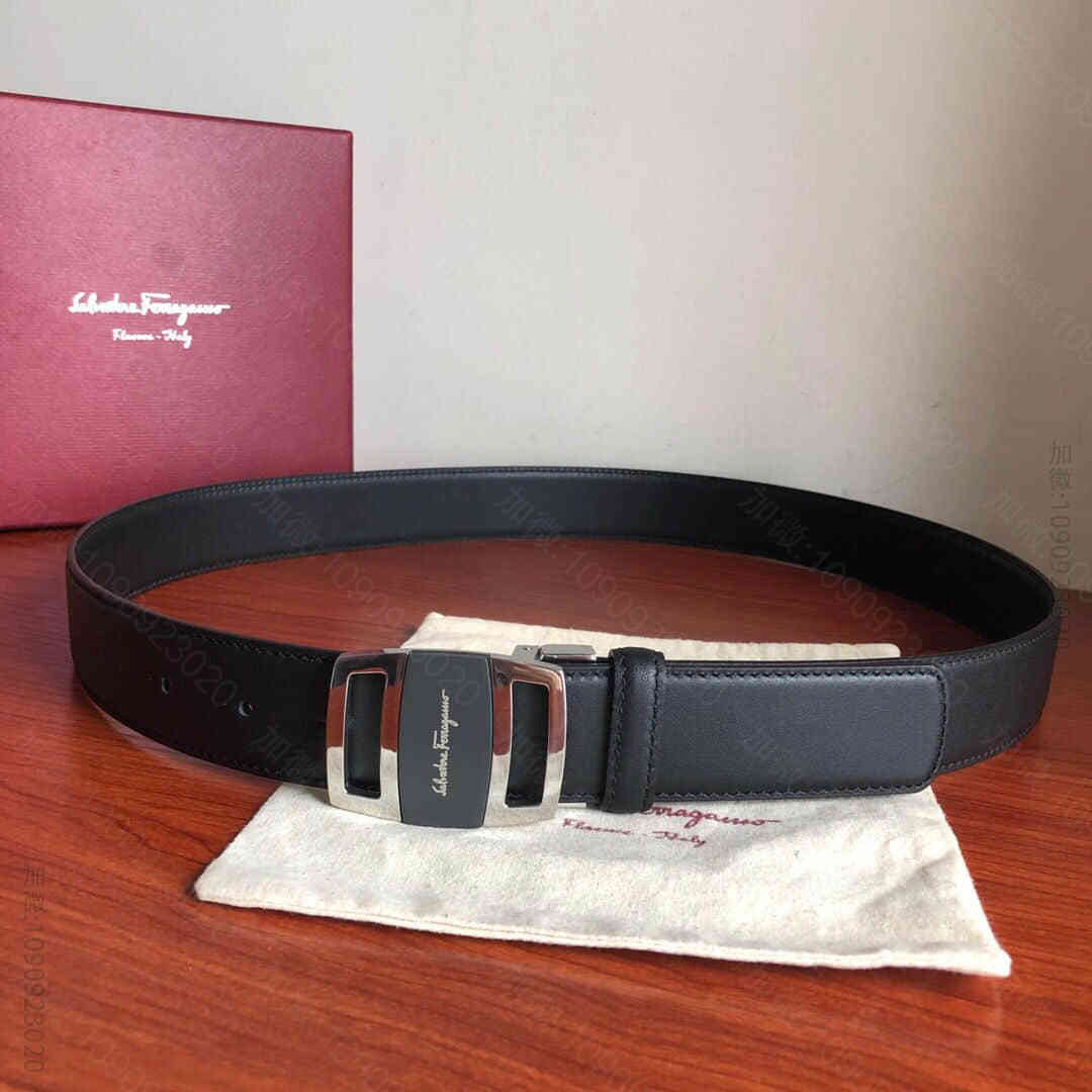 SalvatoreFerragamo菲拉格慕男士3.5cm精钢亚克力金属夹扣...
