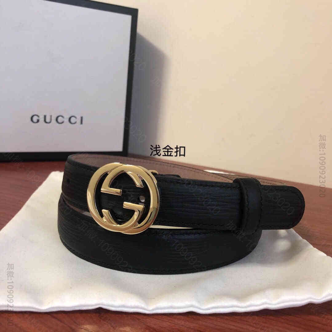春夏女款25mm宽度双G牛皮腰带