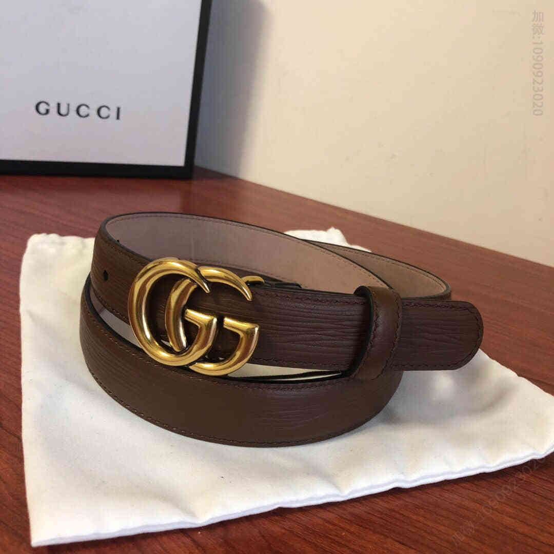 春夏女款25mm宽度双G牛皮腰带