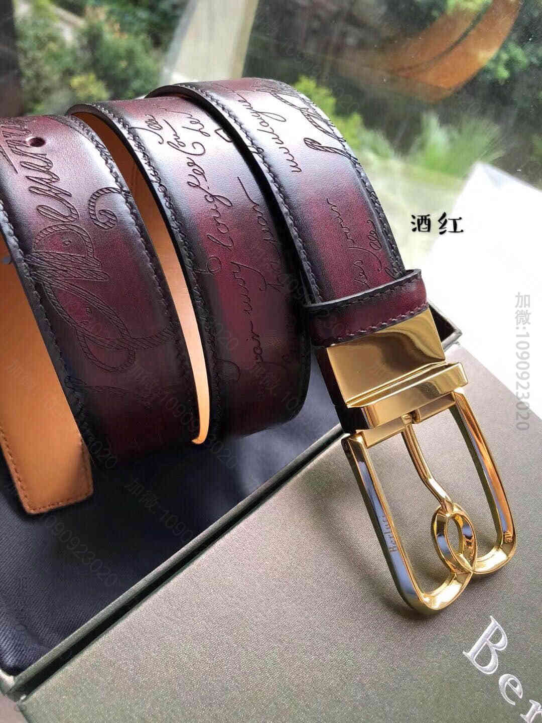 Berluti伯鲁提(又译:伯尔鲁帝)精钢旋转针式金属扣35mm腰带