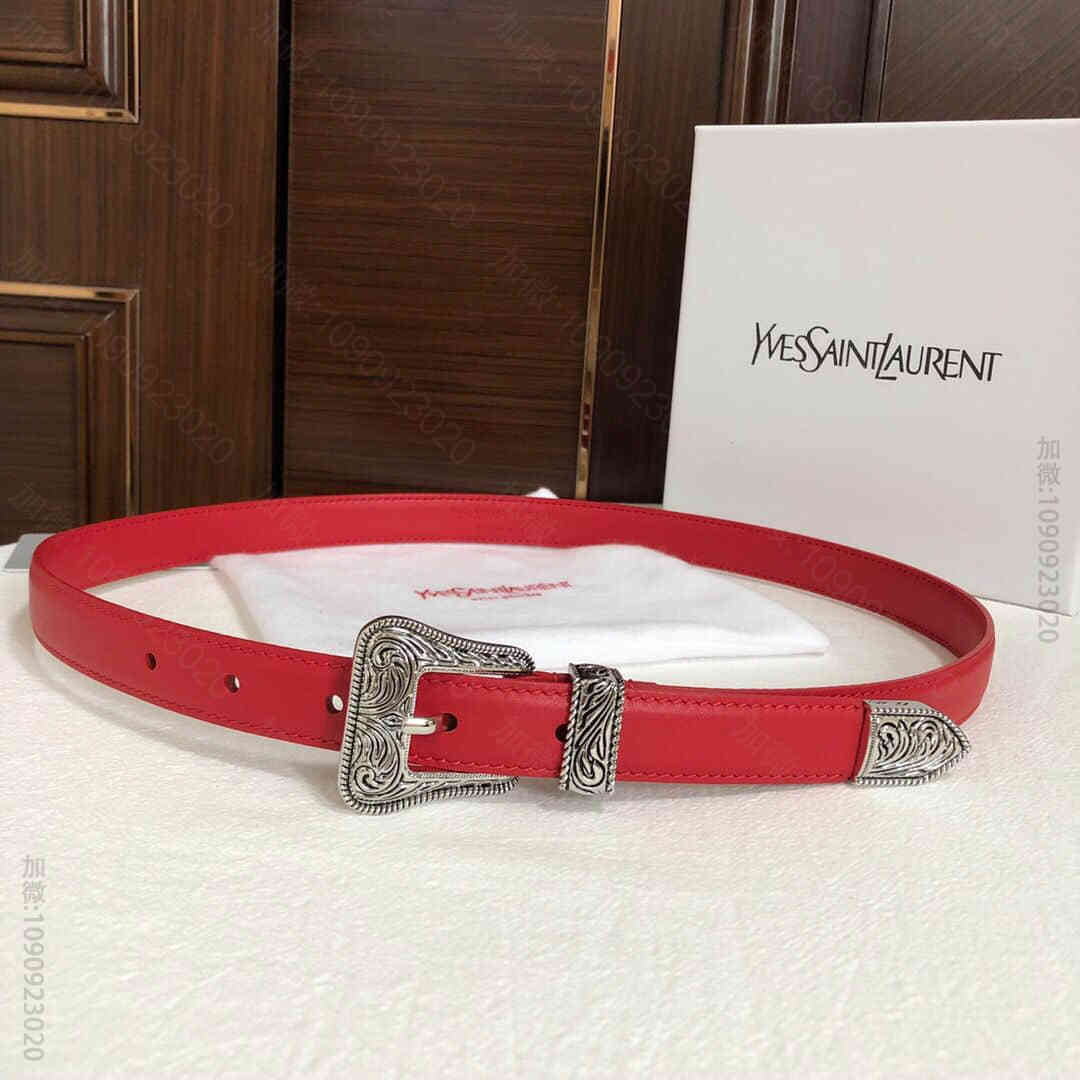 Ysl/圣罗兰 复古精工雕花金属扣2.0cm女款腰带