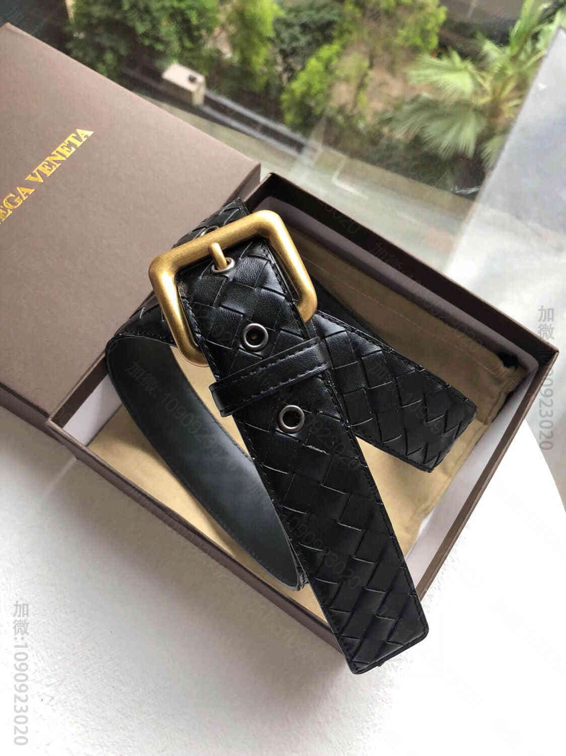 BOTTEGAVENETA葆碟家牛皮编织工艺结合复古针式扣头男士腰带宽度38...