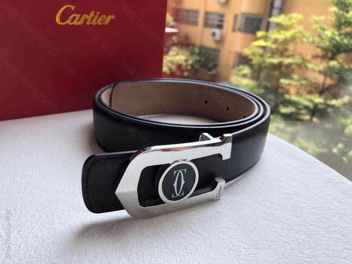 Louis-FranoisCartier卡地亚精钢滴胶挂扣进口牛皮男士3.5...