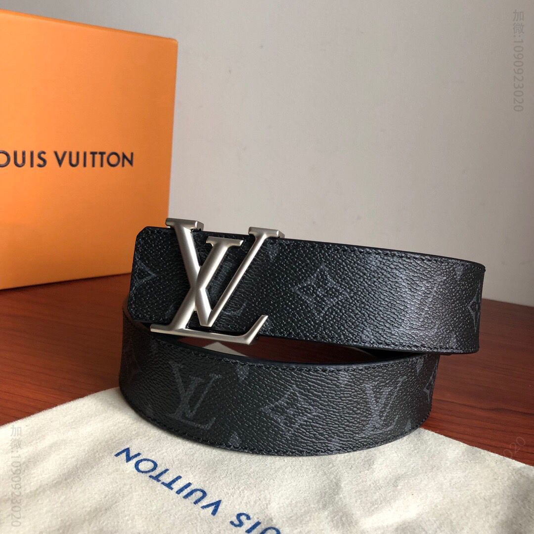 Louis Vuitton路易威登 头层皮底字母珍珠泥棋盘格/老花男士3.8cm腰带
